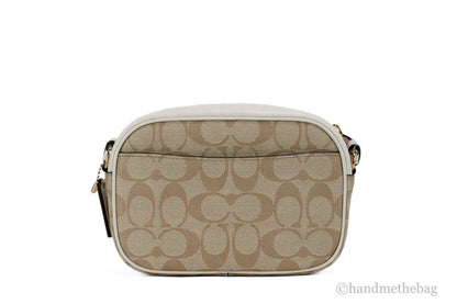 Coach (C9926) Jamie Mini Khaki Chalk Coated Canvas Camera Crossbody Handbag